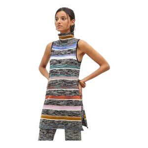 Anthropologie Sleeveless Striped Spacedye Mock Neck Knit Tunic Women's Small